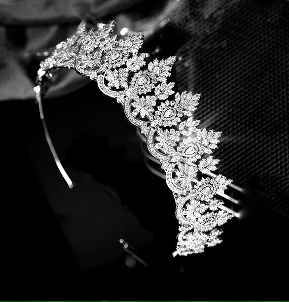 Princess Delphine, Elegant crystal Bridal Tiara