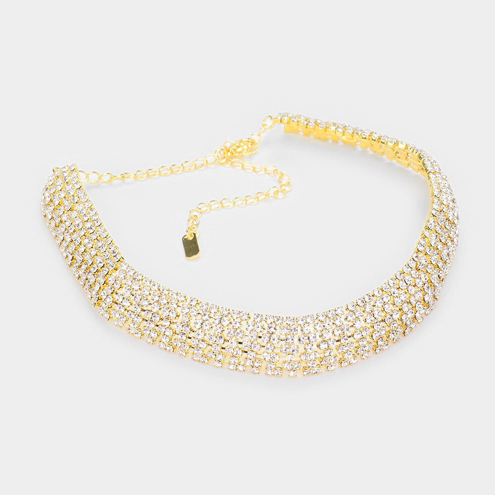 Dreamgirl - Striking gold choker necklace set