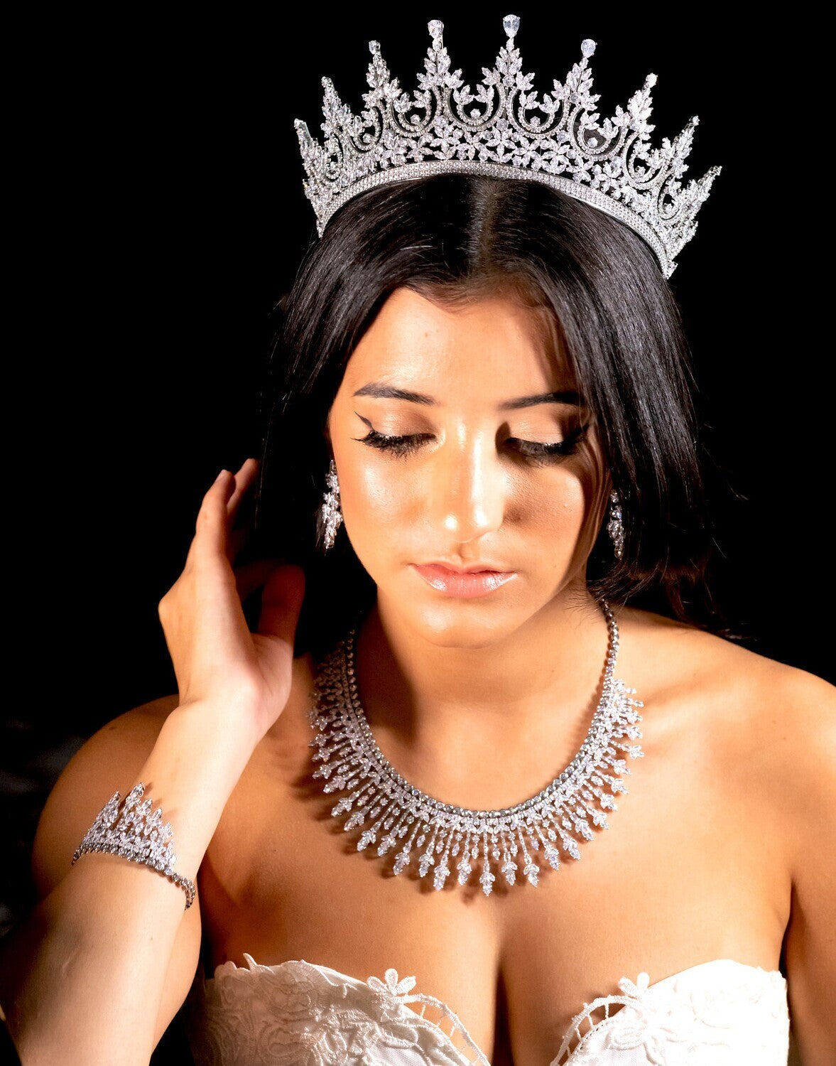 Paige- Statement bridal Crystal necklace jewelry set