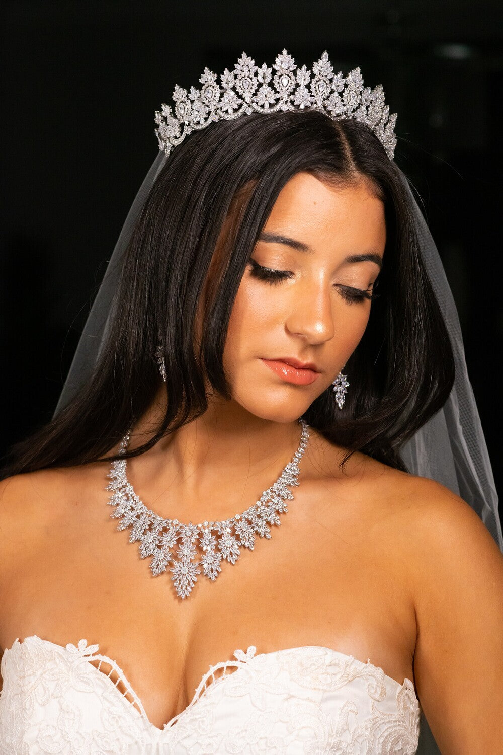 Princess Delphine, Elegant crystal Bridal Tiara