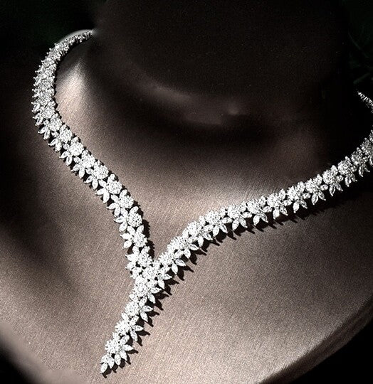 Ambra - Crystal 3pc CZ bridal necklace set