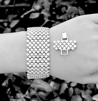 Kelsie, Gorgeous Swarovski crystal cuff wedding bracelet