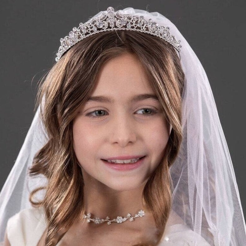 Melania - Beautiful Swarovski crystal communion tiara