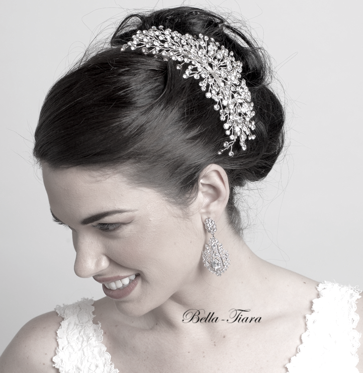 April - Swarovski crystal wedding side hair comb