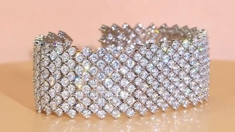 Kelsie, Glamorous wedding Crystal cuff bracelet