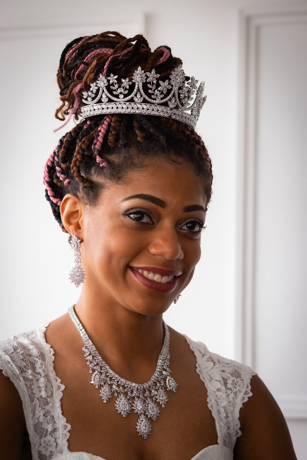 Sarina - Statement royal crystal bridal necklace set
