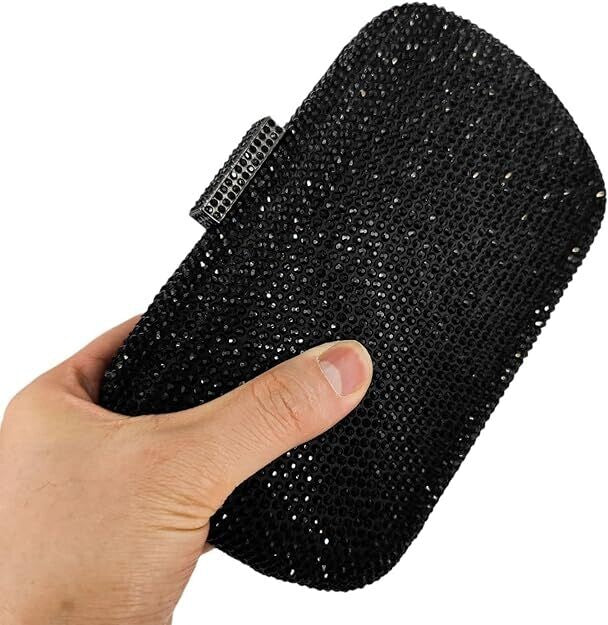 Onyx, Swarovski crystal black clutch purse