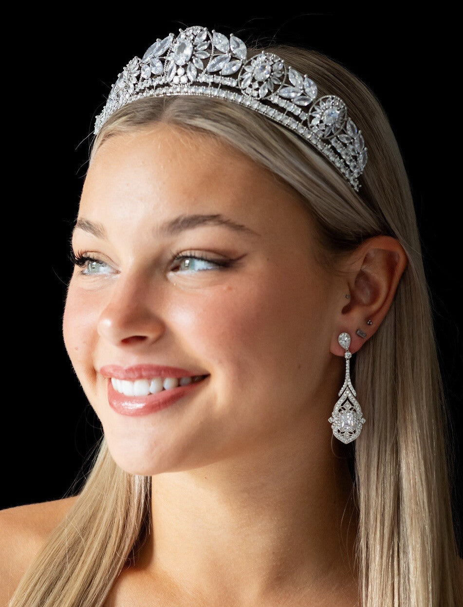 Lilliana - Crystal CZ gold drop earrings
