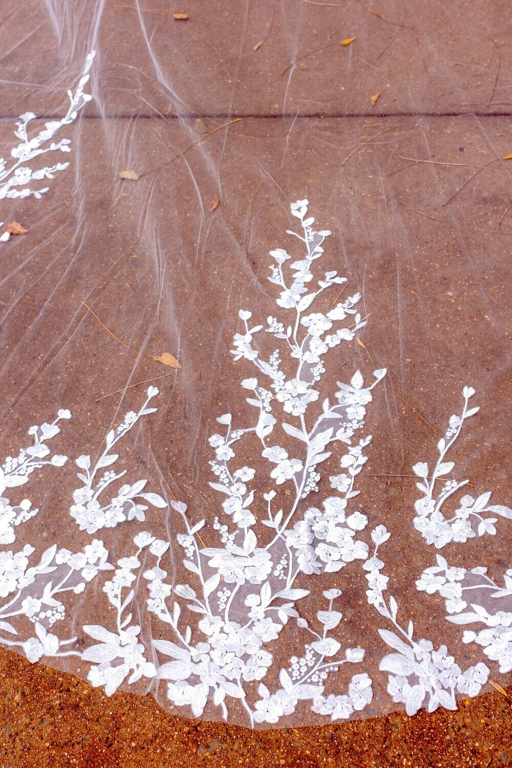Leanna - Stunning Floral Royal Cathedral Lace Veil