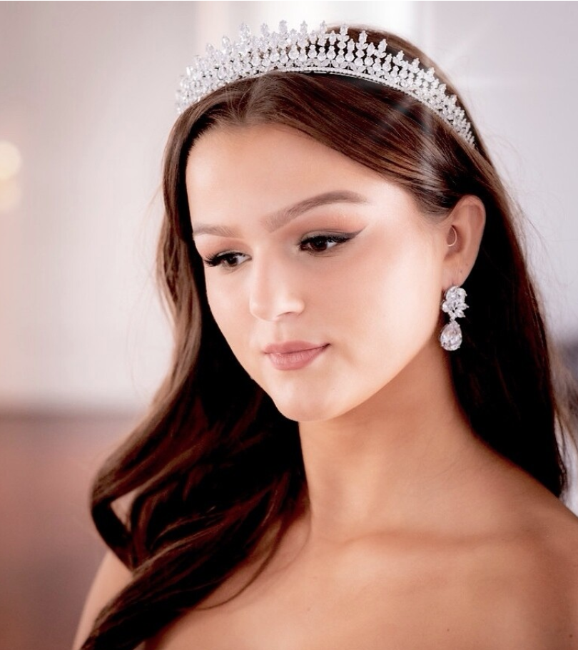 Mariegold - Dazzling Swarovski Crystal gold Tiara crown