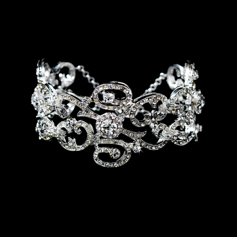 Antonina, Beautiful Swarovski crystal bridal cuff bracelet