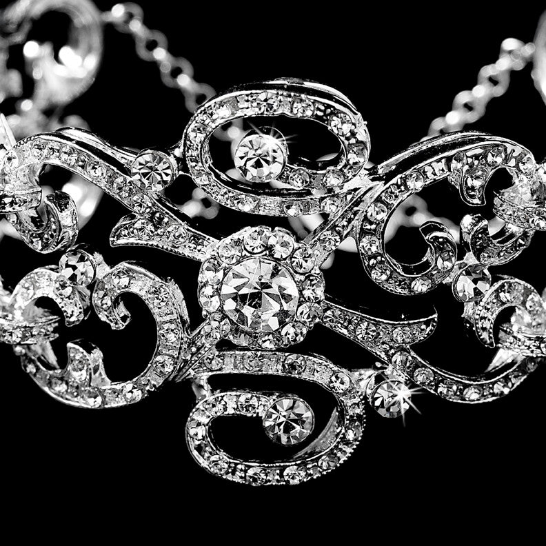 Antonina, Beautiful Swarovski crystal bridal cuff bracelet