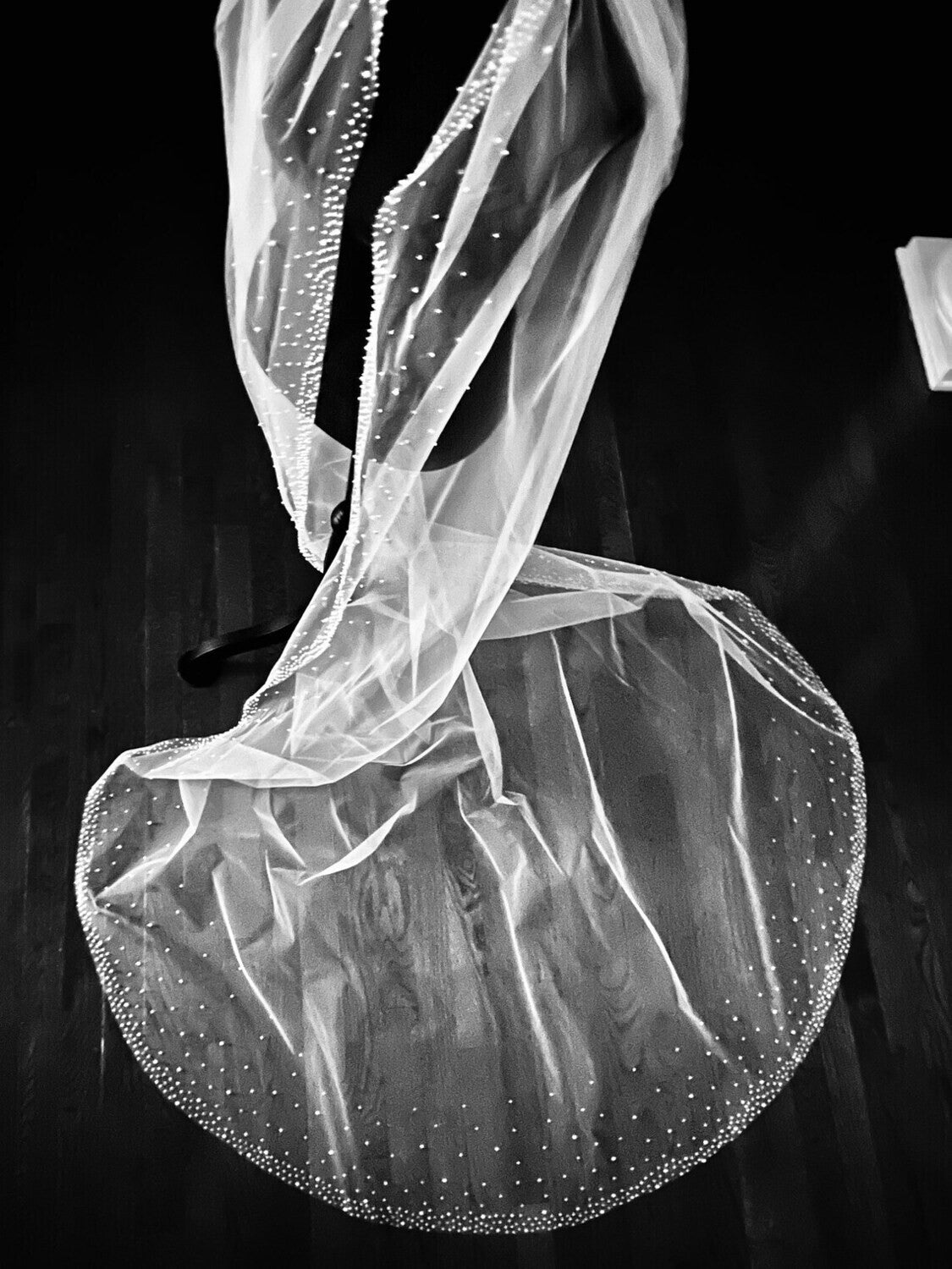 Kiera – Enchanting scattered Royal cathedral pearl wedding veil