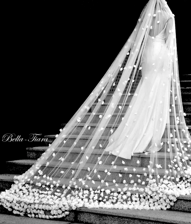 Petals - Stunning 3D petal flower cathedral wedding veil