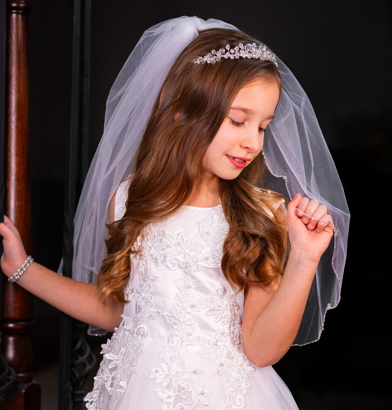 Siabella - Beautiful swarovski crystal communion headpiece tiara