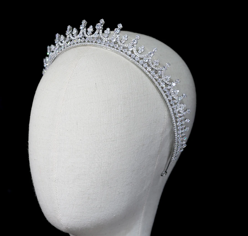 silver  swarovski crystal tiara