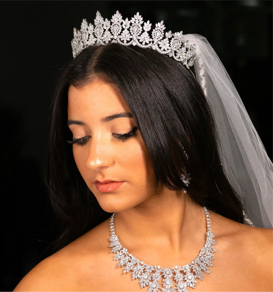 Princess Delphine, Elegant crystal Bridal Tiara