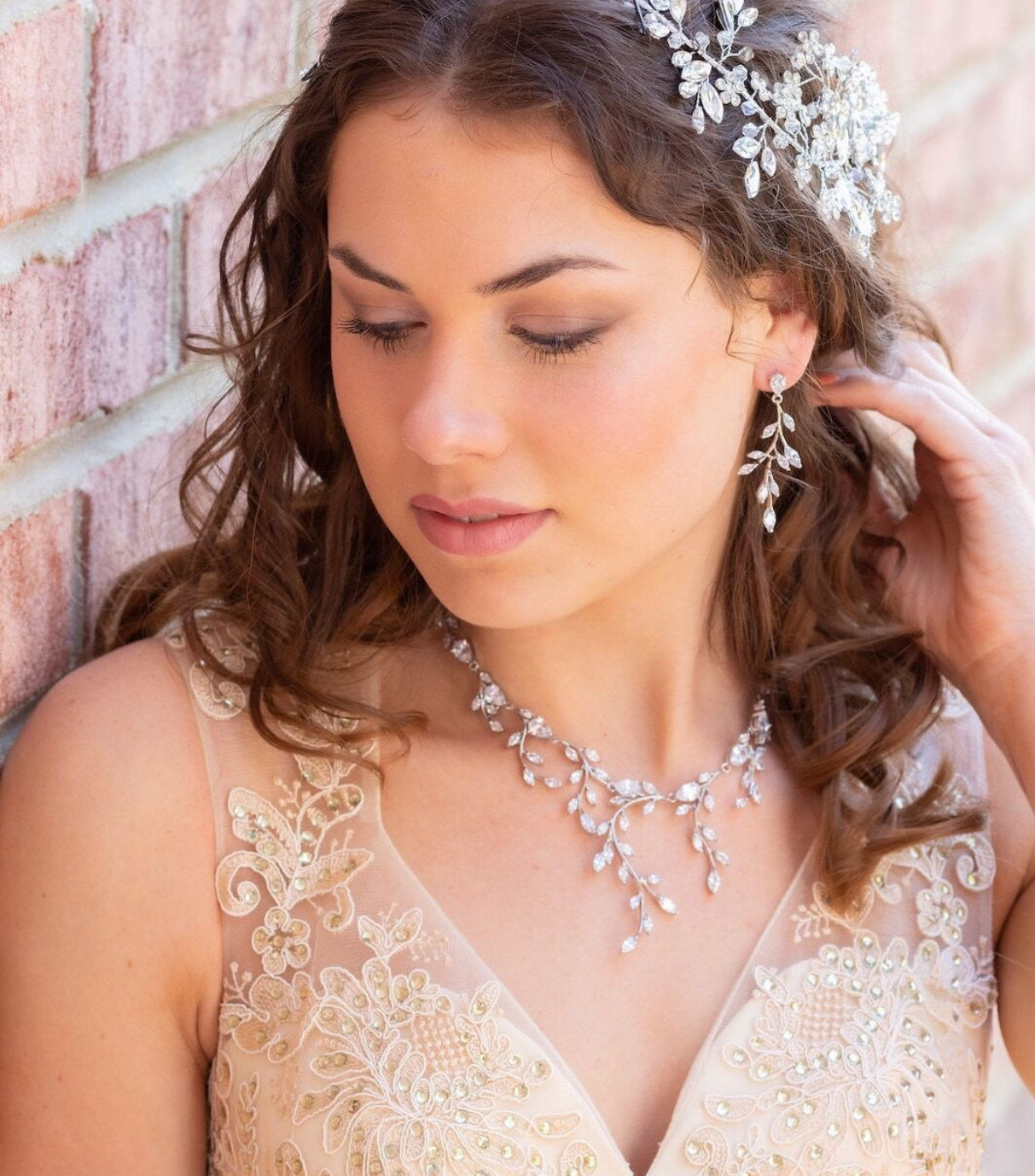 Kesia - Crystal Vine Bridal Necklace Set