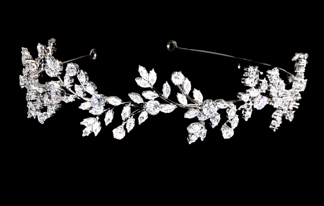 Roma, Crystal silver bridal headpiece
