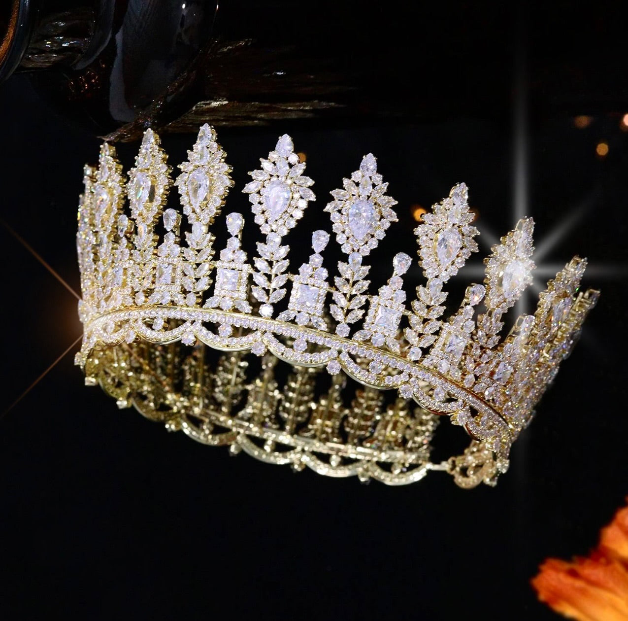 Athena - Swarovski Crystal Gold Crown