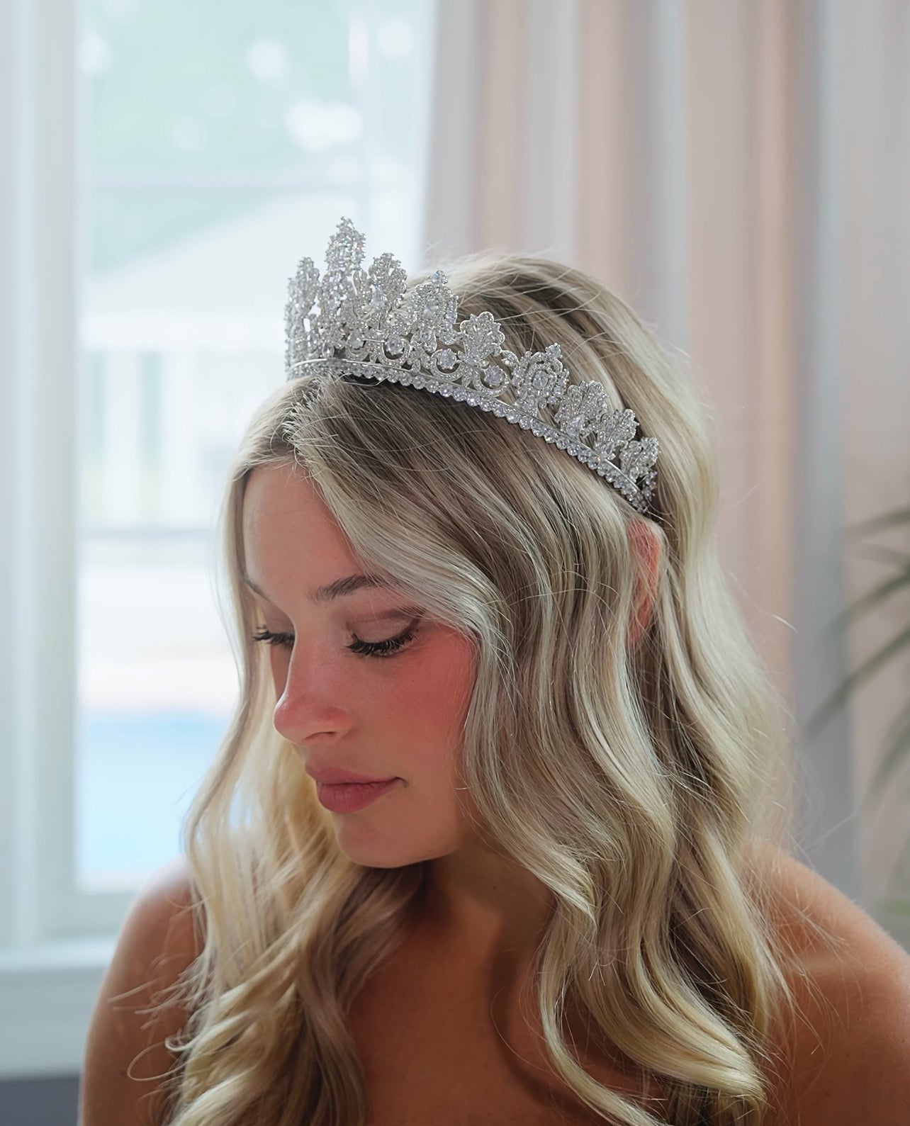 Elizabeth Grace - Regal Swarovski Crystal Wedding Tiara