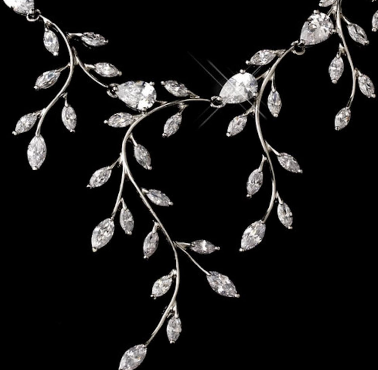Kesia - Crystal Vine Bridal Necklace Set