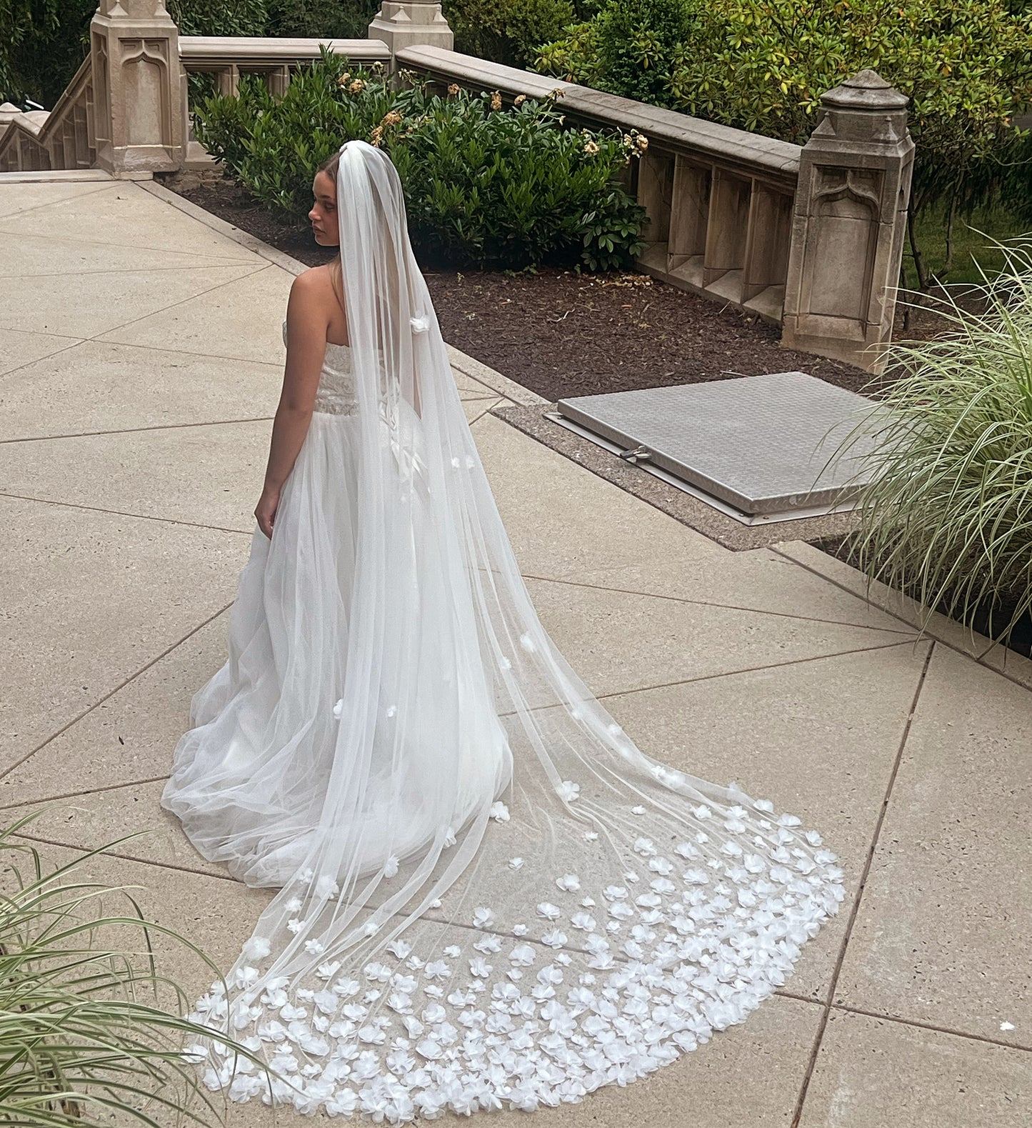 Petals - Beautiful 3d petal flower cathedral wedding veil