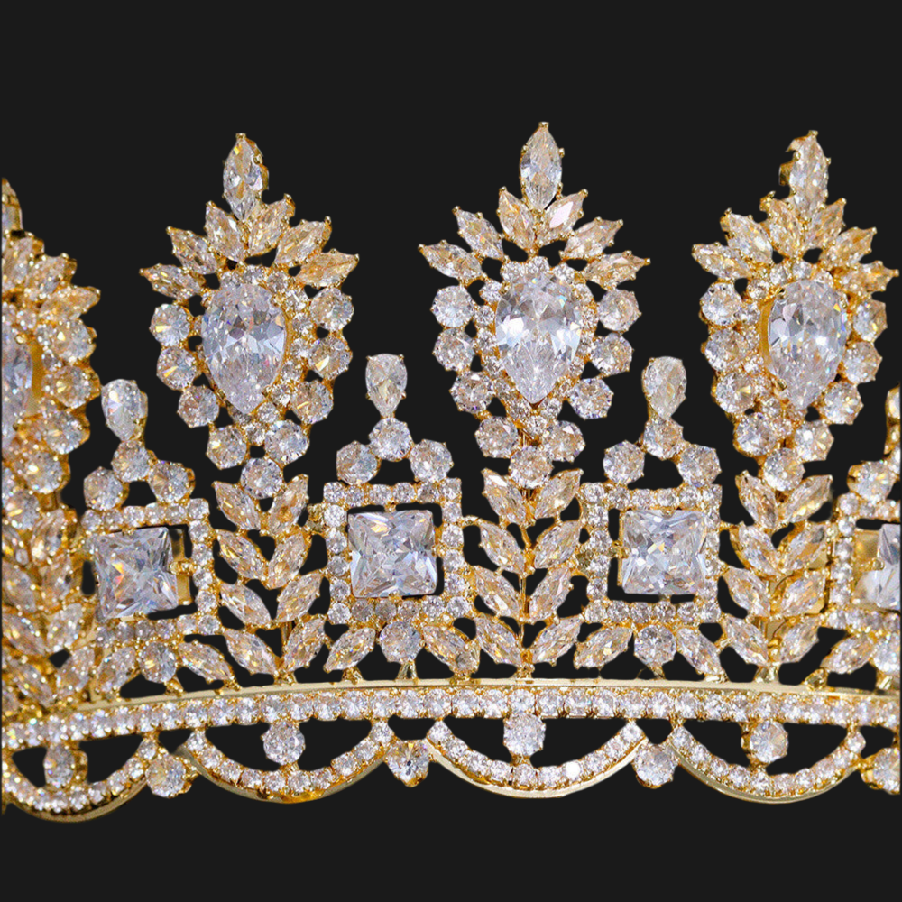 Athena - Swarovski Crystal Gold Crown