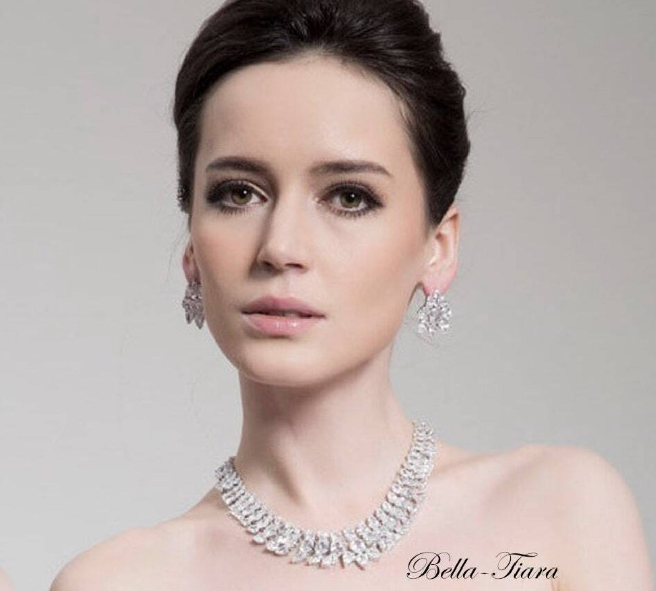 Tamara - Cubic Zirconia simulated diamond crystal necklace set