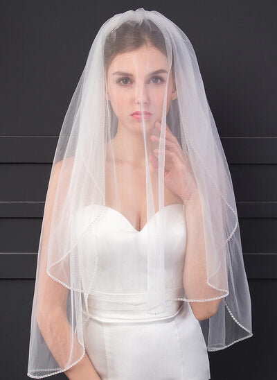 Nadiana–  Classic Rhinestone edge wedding veil