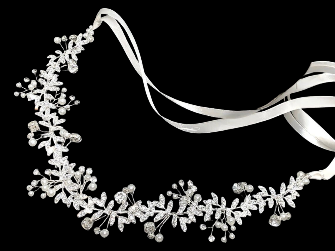 Vianna - Beautiful Pearl and Crystal headband