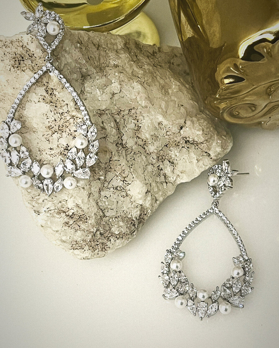 bridal crystal earrings