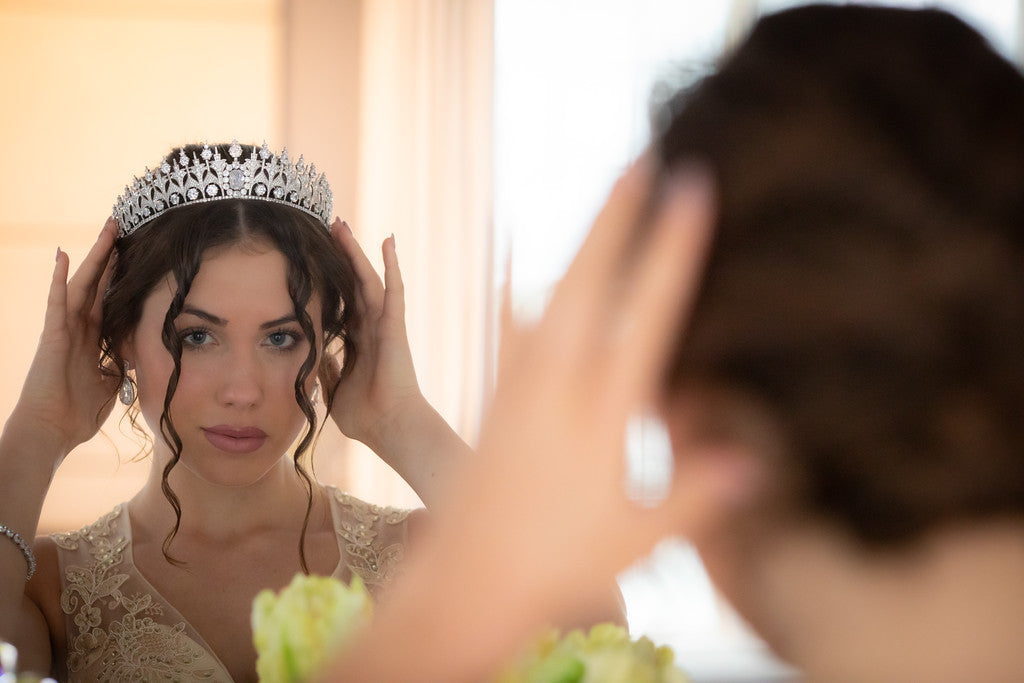 Anastasia - White Gold plated Exquisite wedding Tiara