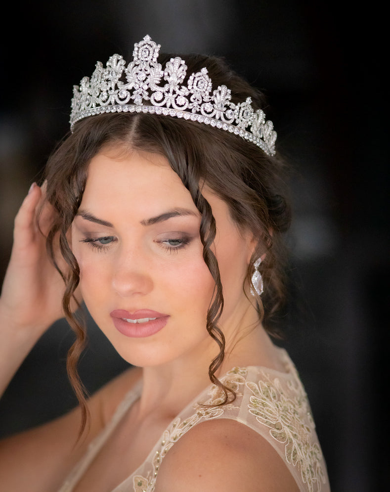 Elizabeth Grace - Regal Swarovski Crystal Wedding Tiara