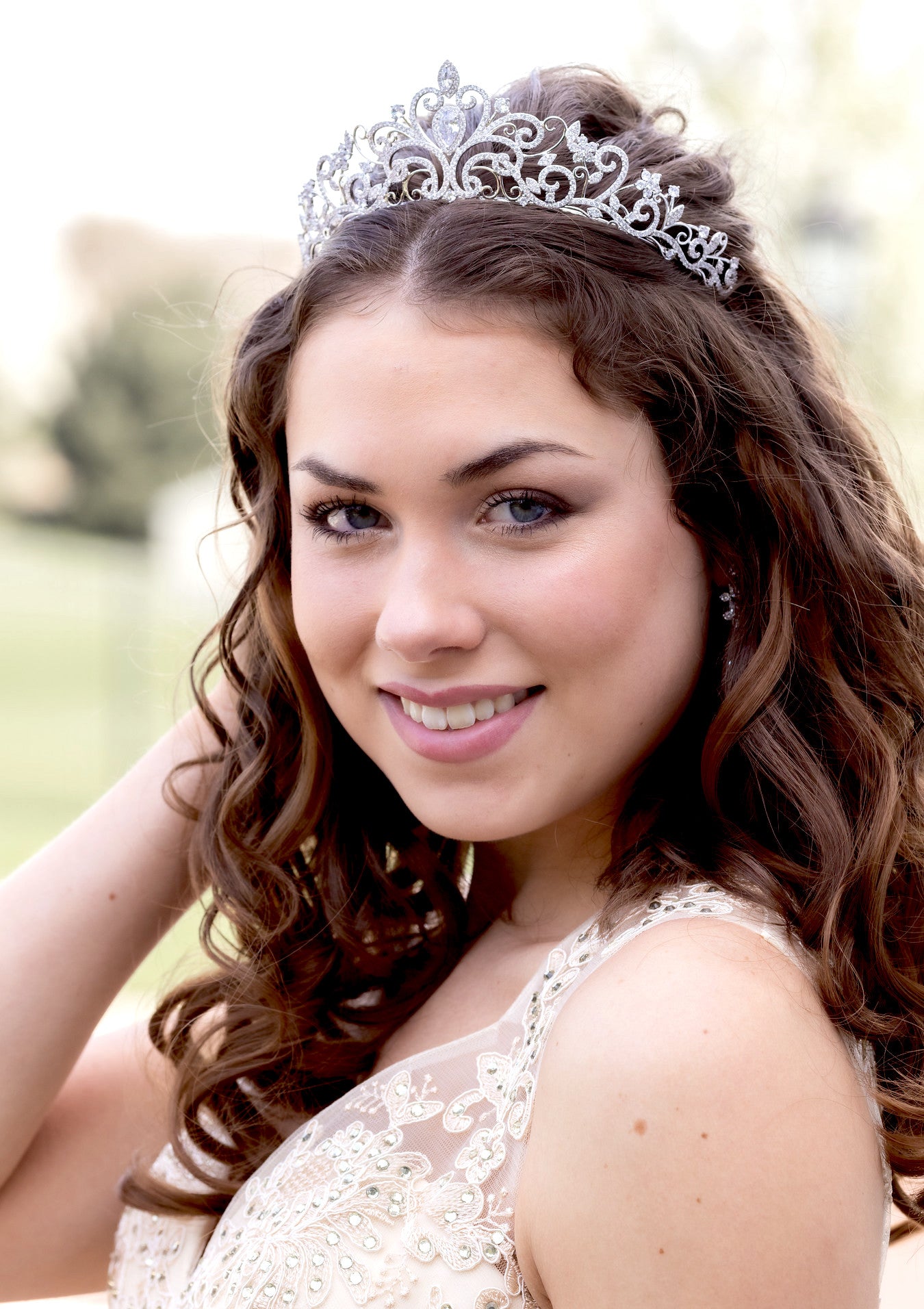Bridgette - Beautiful Silver crystal tiara
