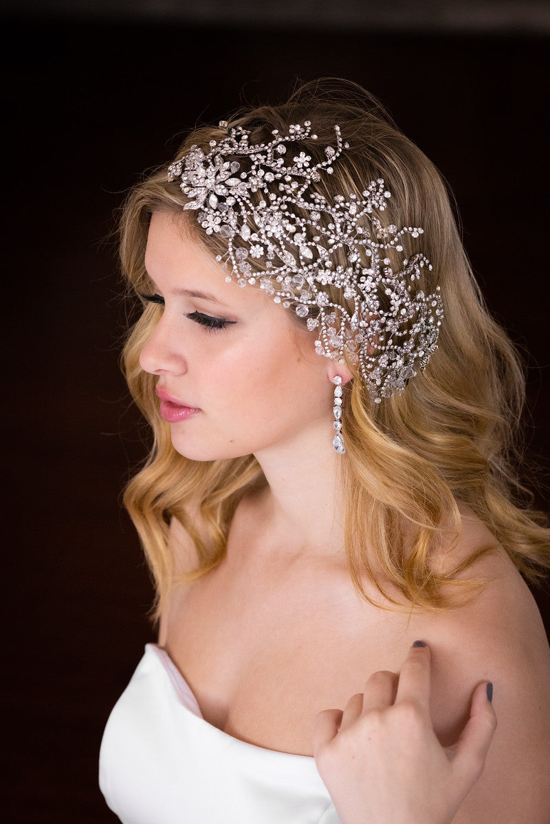 Jacqueline, Swarovski crystal wedding headpiece