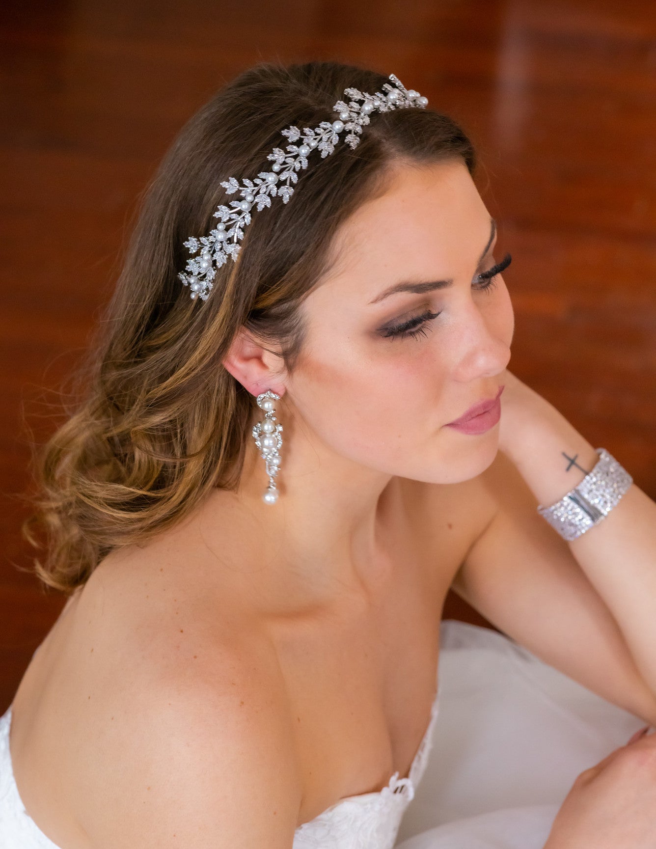Romantica - Crystal pearl vine wedding headband