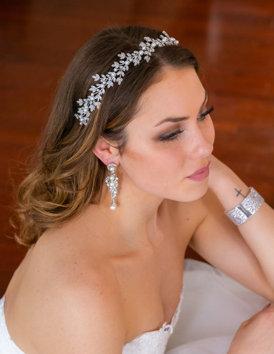 Romantica - Crystal pearl vine wedding headband