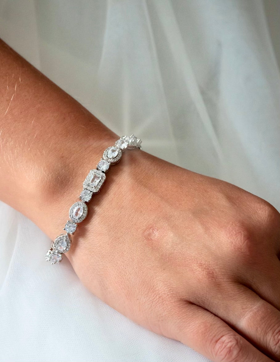 Kristine, Exquisite Crystal CZ bridal bracelet