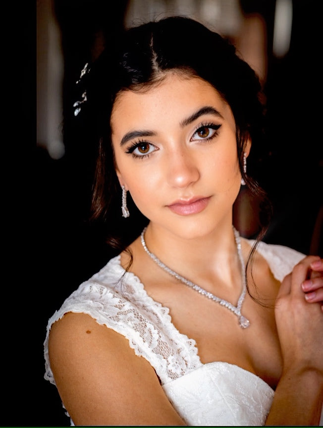 Crystal wedding necklace set