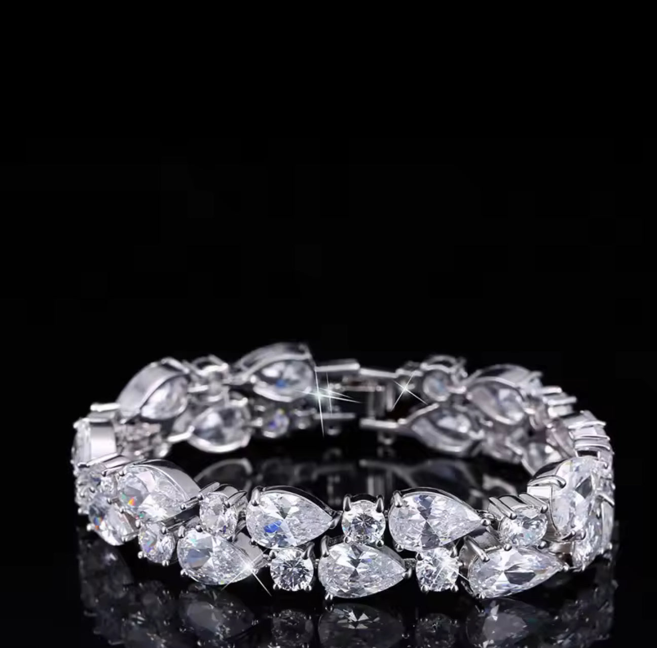Asara - CZ teardrop bridal bracelet