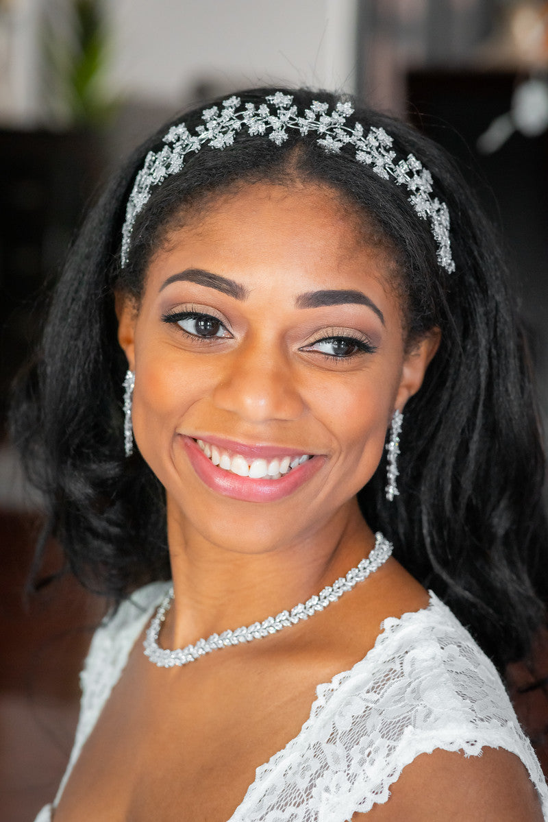 Tatiana- Stunning collar CZ bridal necklace set