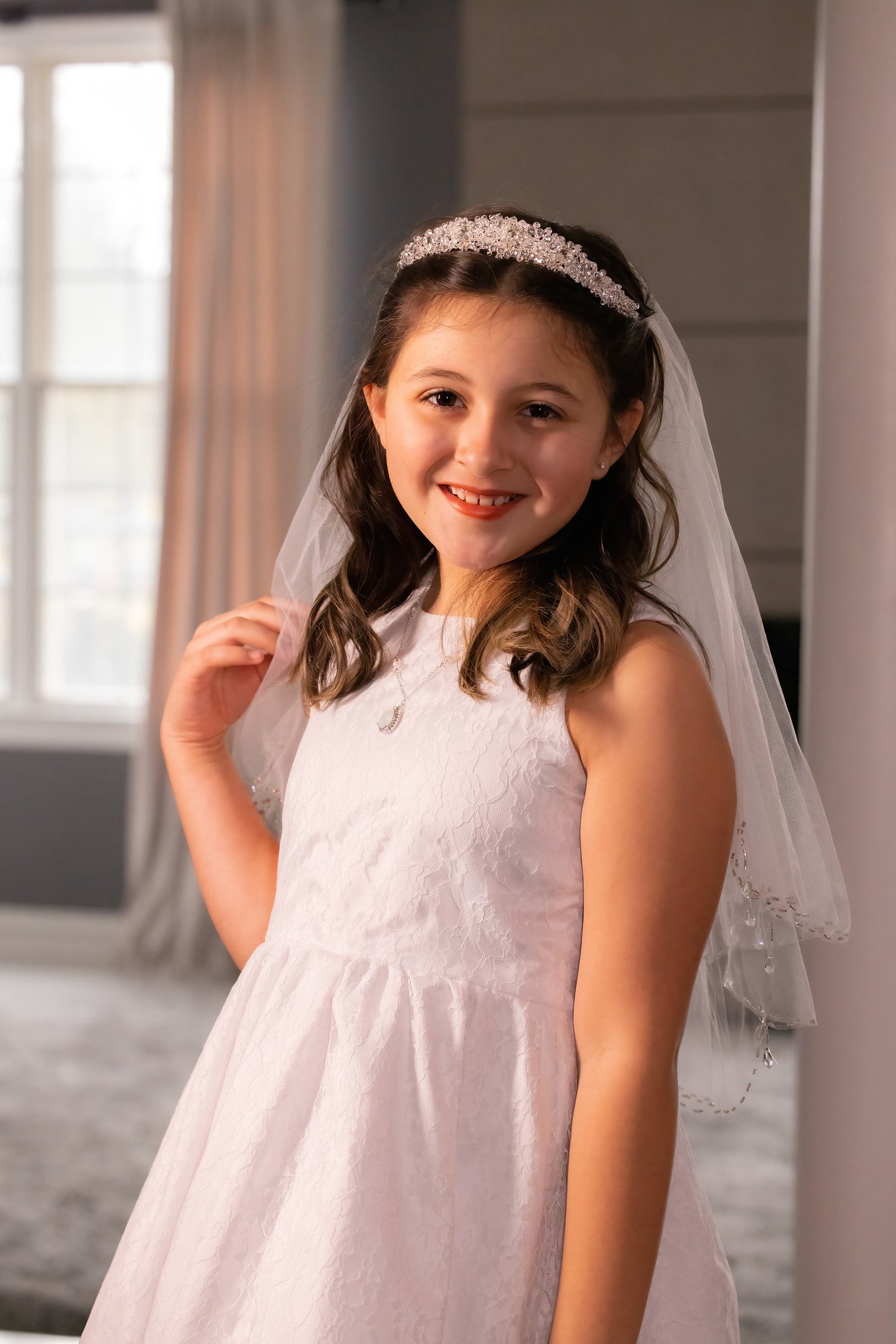 Elissa - Exquisite Italian Swarovski crystal communion Tiara