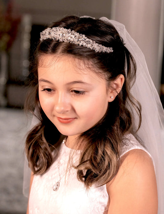 Elissa - Exquisite Italian Swarovski crystal communion Tiara
