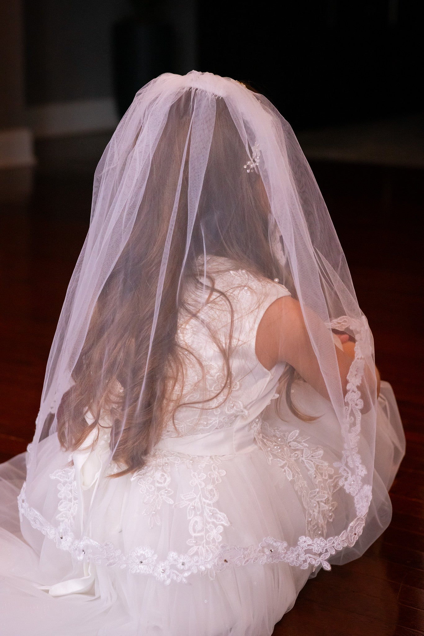 Giovanna - floral french lace communion veil