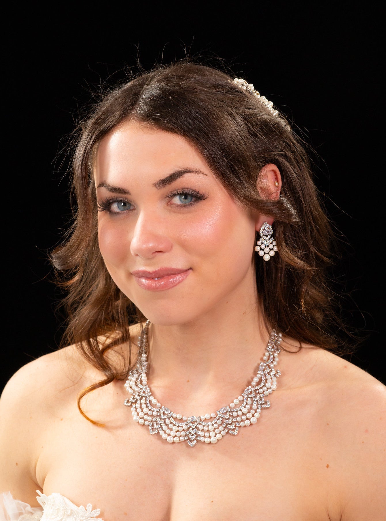 bridal pearl necklace set