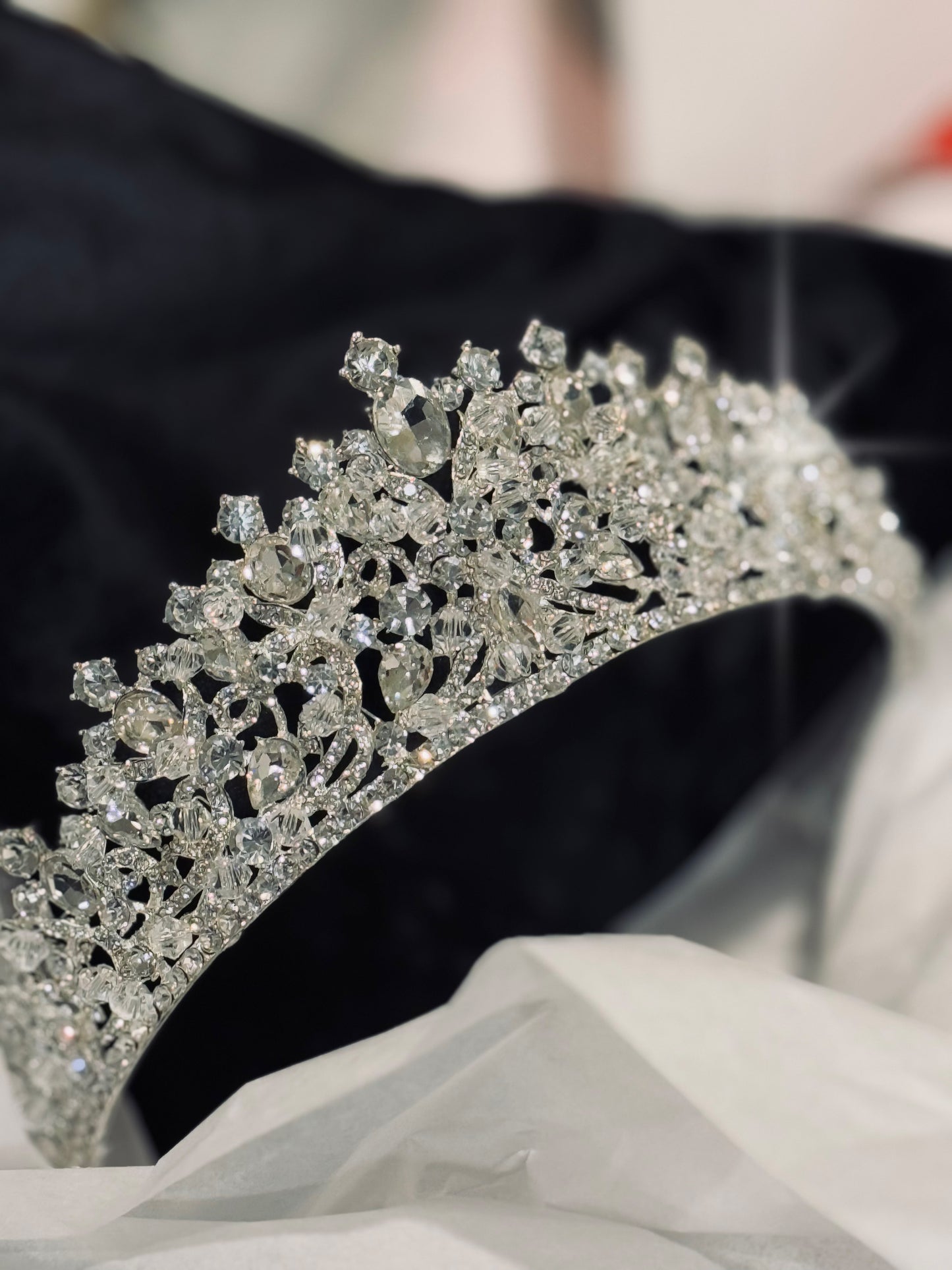 silver crystal tiara