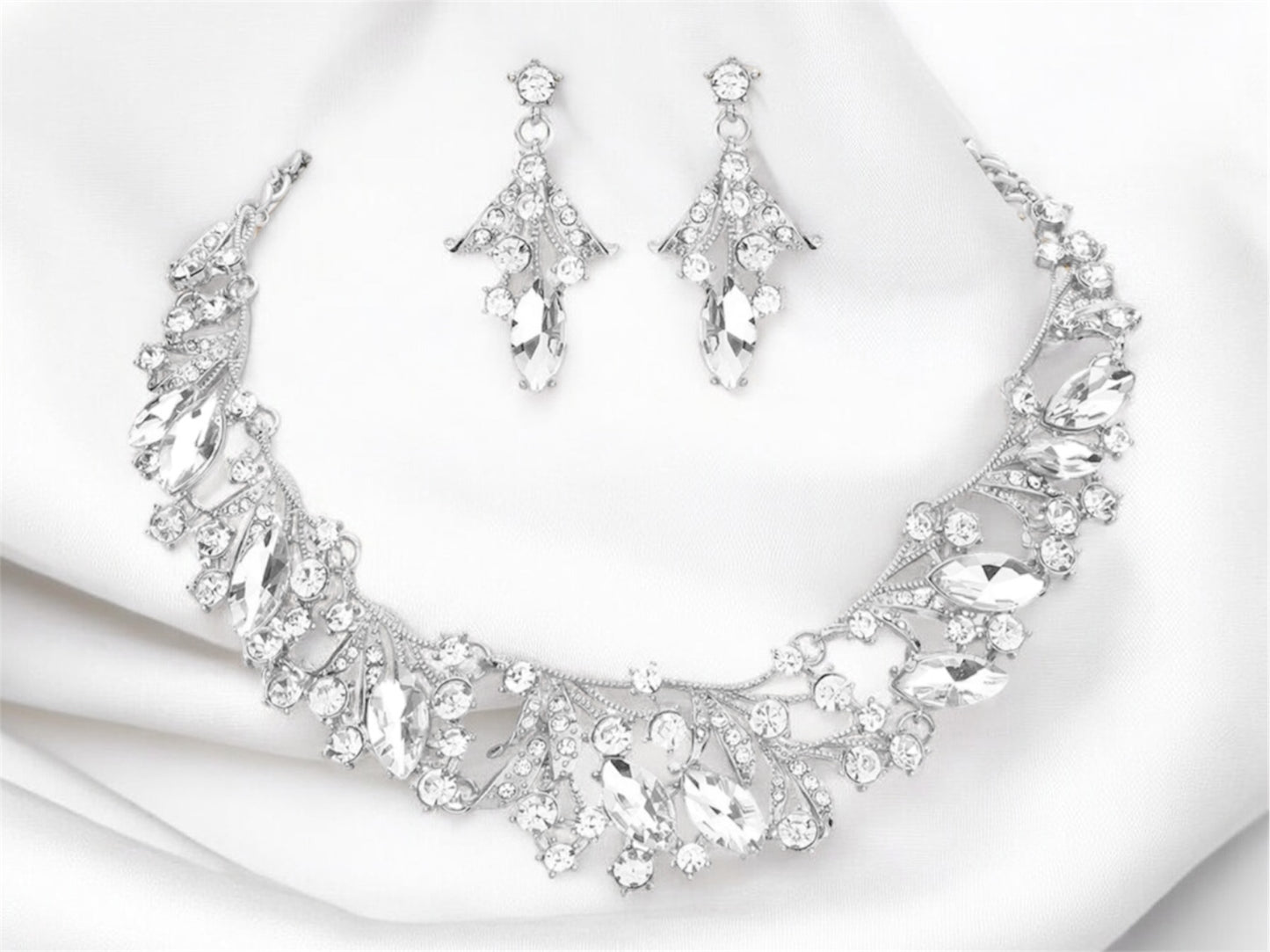 crystal bridal necklace set