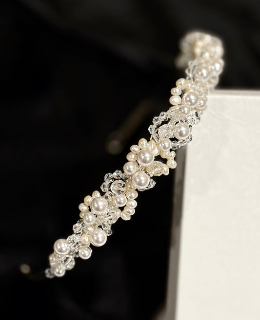 Bambina - Crystal and pearl communion headband