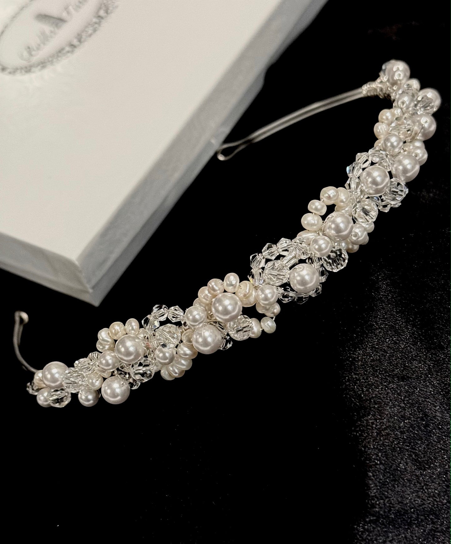 Bambina - Crystal and pearl communion headband